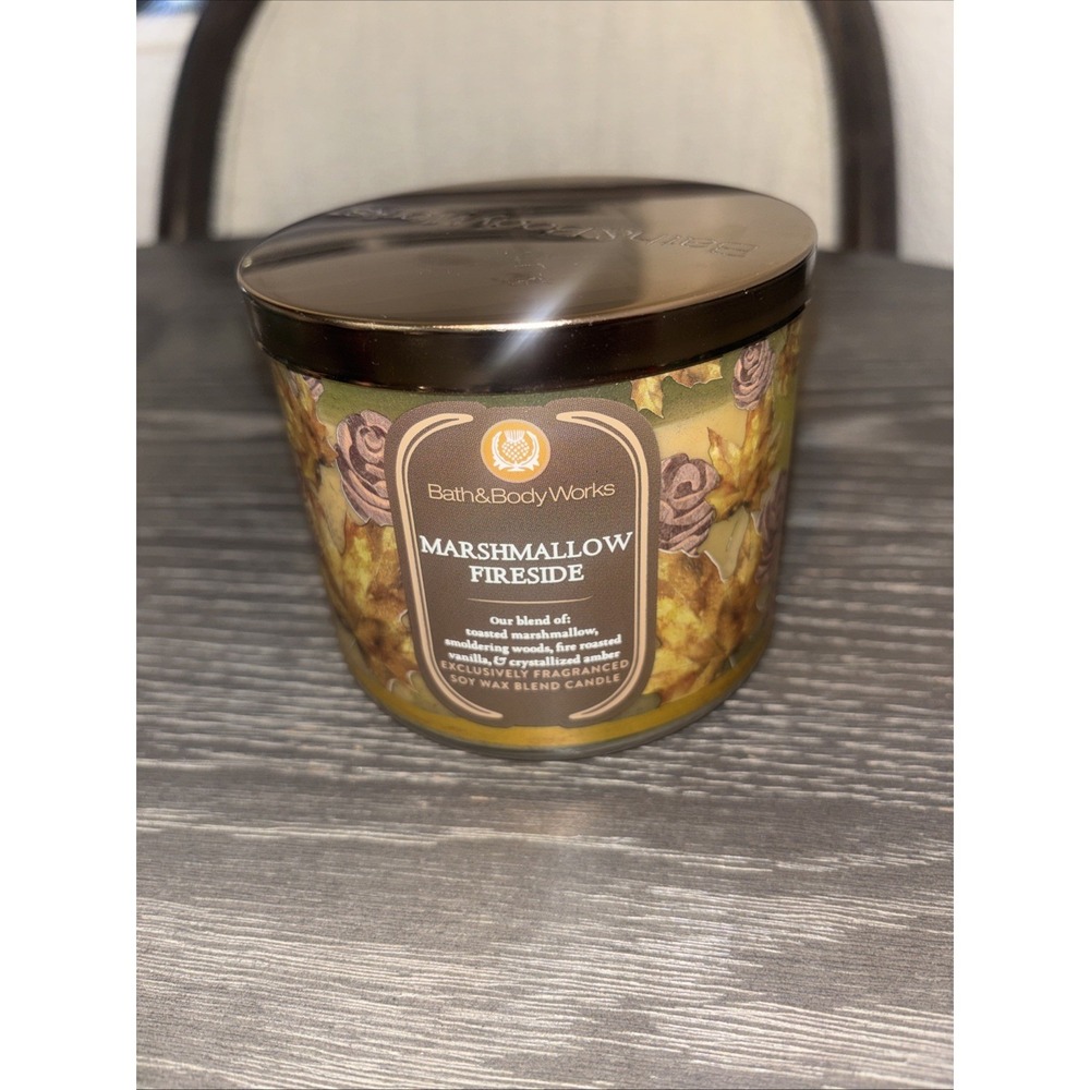 Bath & Body‎ Works Marshmallow Fireside 3-Wick Scented Candle 14.5 oz NEW